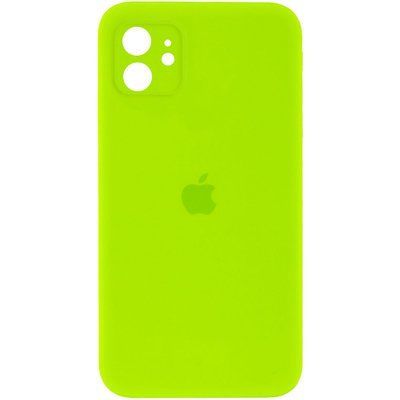 Чохол Silicone Case Square для Iphone 11 Салатовий / Neon green 53281