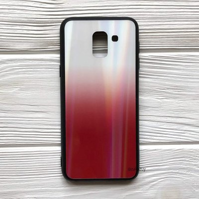 Чехол TPU+Glass Gradient Aurora для Xiaomi Pocophone F1 Белый / Красный 59590