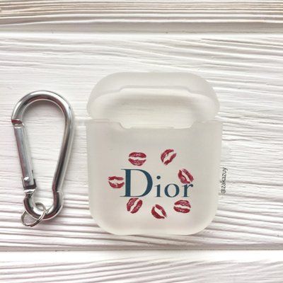Чехол Matte Protective с карабином для Apple Airpods Dior White 32975