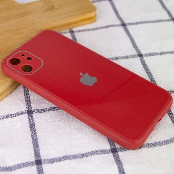 Чохол TPU+Glass GLOSSY Logo Сamera для Iphone 11 Червоний 50651