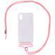 Чехол Crossbody Transparent со шнурком для Iphone X / XS Розовый 57170 1