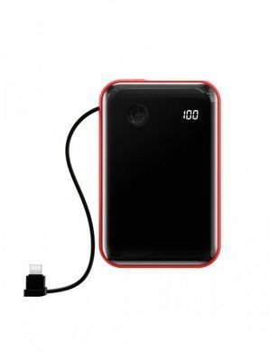 Внешний аккумулятор Baseus Mini S Digital Display 3A 10000 mAh 15W With Lightning Cable Red 61030