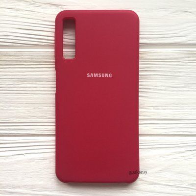 Чехол Silicone Case для Samsung Galaxy A7 2018 A750 Малиновый 32825