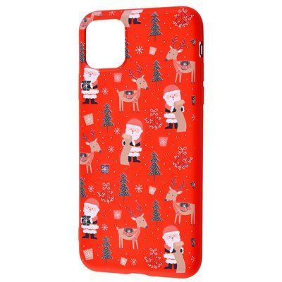 Чохол WAVE New Year для Iphone 12 Mini Santa Claus and Deer / Red 48266