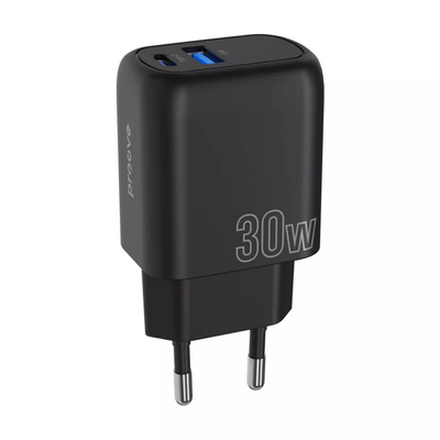 Зарядний пристрій Proove Silicone Power Plus 30W Type-C+USB Black 81701