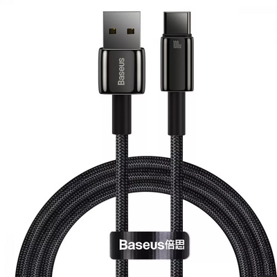 Кабель Baseus Tungsten Gold Fast Charging Data Type-C 100W 1m Black 83210