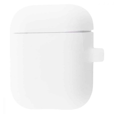 Чехол Silicone Slim с карабином для Apple Airpods Luminescent white 38851