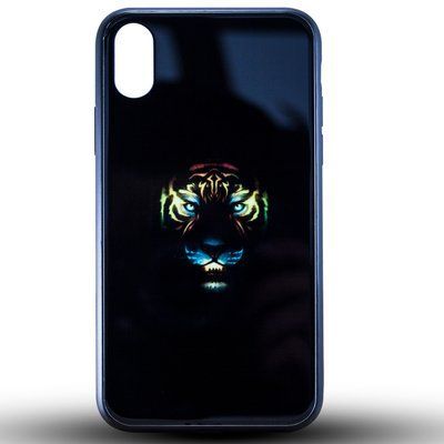 Чохол Night Luminous Glass Case для Iphone XS Max Tiger 34974
