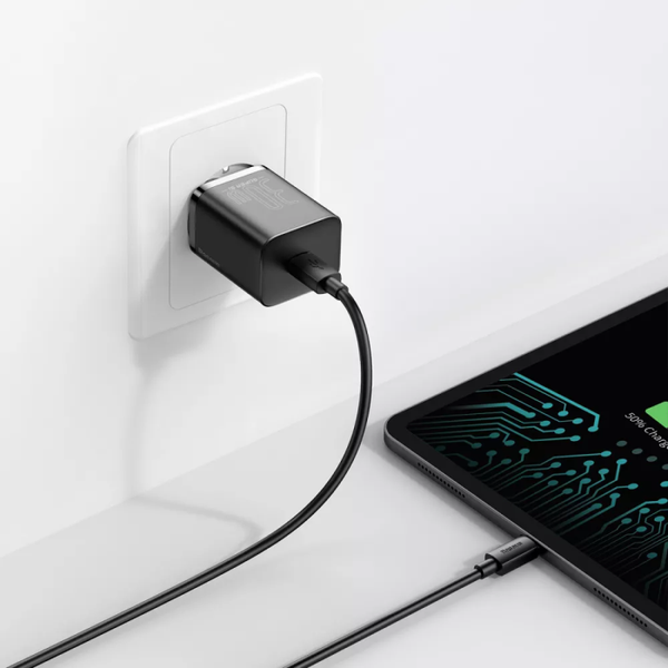 Мережевий зарядний пристрій Baseus Super Silicone PD Charger 30W Type-C Black 61081