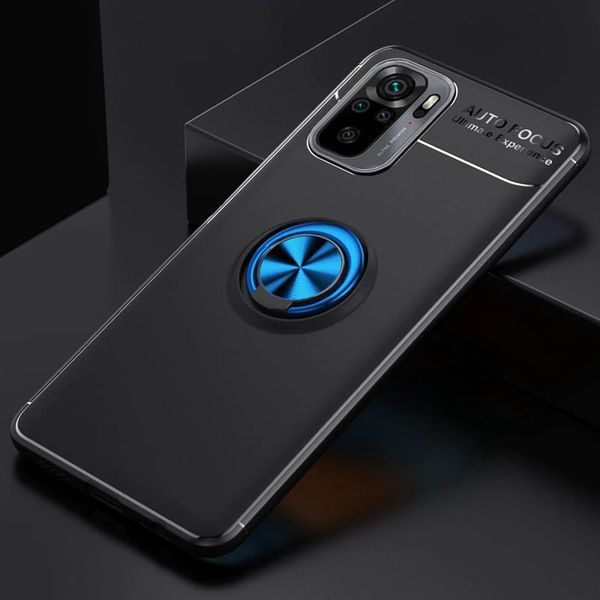 Чехол Din Color Magnet Ring для Xiaomi Redmi Note 10 / Note 10s / Poco M5s Черный / Синий 54846
