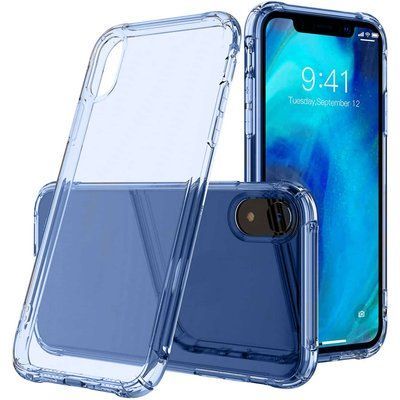 Протиударний чохол Stez для Iphone XR Прозорий / Синій 39889