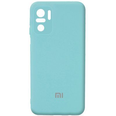 Чехол Silicone Cover Camera для Xiaomi Redmi Note 10 / Note 10s / Poco M5s Бирюзовый / Ice Blue 54647