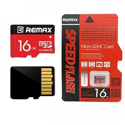 Карта пам'яті Remax MicroSD 16GB Class HC-I 10 Black / Red 37862