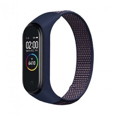 Ремешок Nylon для Xiaomi Mi Band 3/4/5/6 Dark Blue 56385