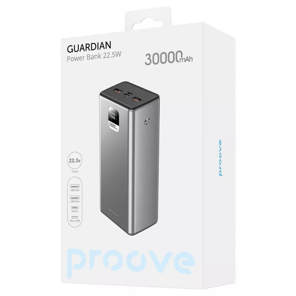 Внешний аккумулятор Proove Guardian 22.5W 30000mAh Metal gray 83969