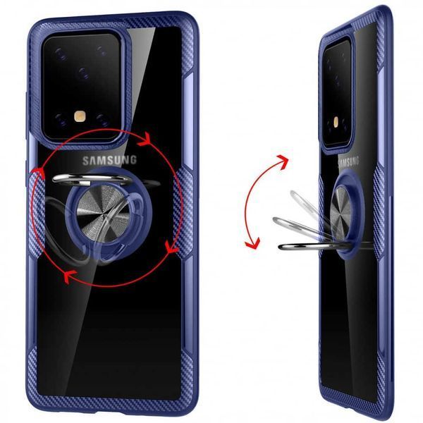 Чехол Din Crystal Magnet Ring для Samsung Galaxy S20 Ultra Синий 39201