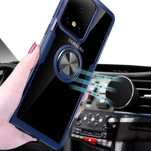 Чехол Din Crystal Magnet Ring для Samsung Galaxy S20 Ultra Синий 39201