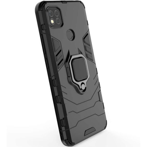 Противоударный чехол Transforme Ring для Xiaomi Redmi 9C / Redmi 10A Черный / Soul Black 55358