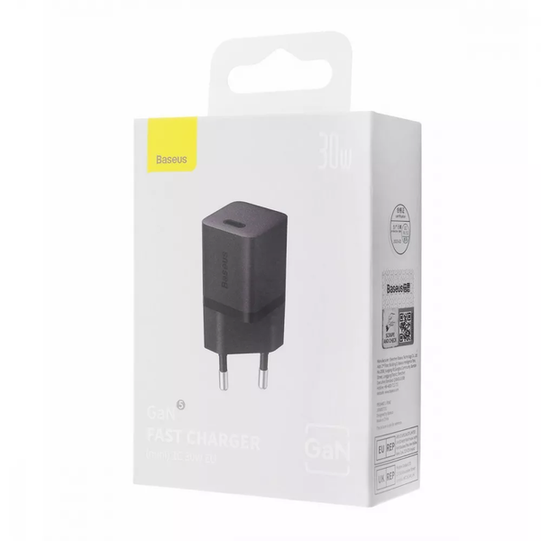 Сетевое зарядное устройство Baseus GaN5 Fast Charger 30W 1 Type-C Black 80264