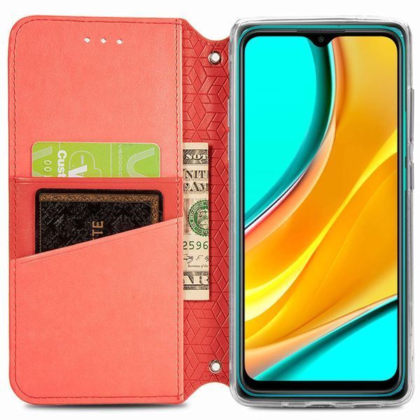 Чехол-книжка ETMA Mandal для Xiaomi Redmi 9 Красный 50053