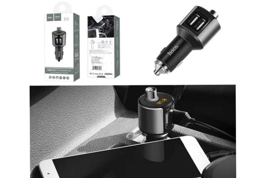 Автомобильный FM модулятор Hoco E19 Bluetooth 2USB / 2.4A Black 37258
