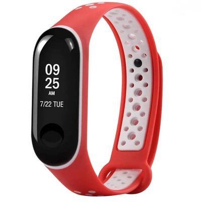 Ремінець Silicone для Xiaomi Mi Band 3/4 Sport Red / White 37799