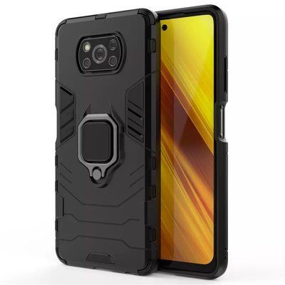 Противоударный чехол Transforme Ring для Xiaomi Poco X3 NFC / Poco X3 Pro Черный / Soul Black 55359
