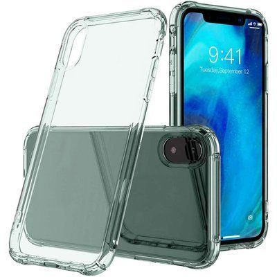 Протиударний чохол Stez для Iphone XR Прозорий / Зелений 39890