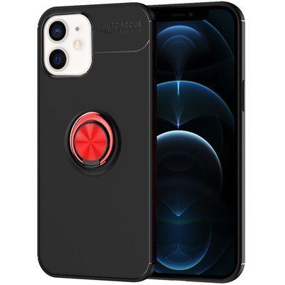 Чохол Din Color Magnet Ring для Iphone 12 Mini Чорний / Червоний 52871