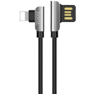 Кабель Hoco U42 Exquisite Steel USB - Lightning 2.4A 1.2м Black 36531