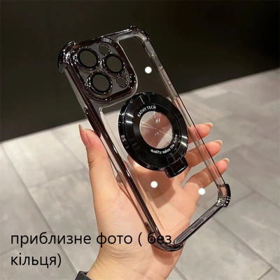 Протиударний чохол Kathy Tech для Iphone 15 Plus Прозорий/Чорний 88246