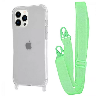 Чохол WAVE з ремінцем для Iphone 14 Pro Max Прозорий / Green 82730