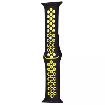 Ремешок Silicone Sport Nike для Apple Watch 42/44/45/49 mm Black / Yellow 69194