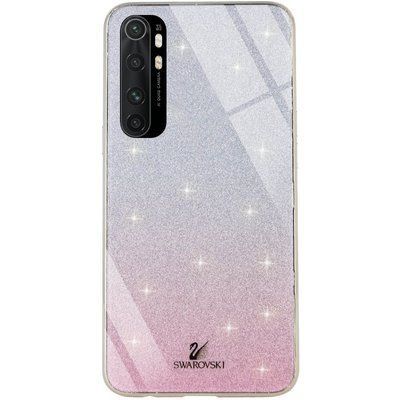 Чохол TPU+Glass з блискітками Swarovski для Xiaomi Mi Note 10 Lite Рожевий 45475