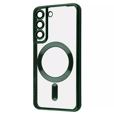 Чохол WAVE Metal Color MagSafe для Samsung Galaxy S22 Прозорий/Dark green 84729
