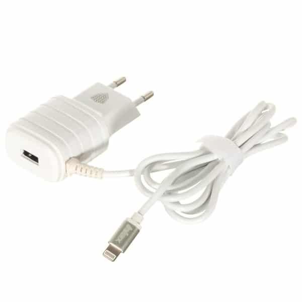 Мережевий зарядний пристрій Inkax CD 09 + кабель Lightning 1USB 2.1A White 36753