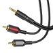 Кабель Aux Borofone BL11 3.5 to 2RCA 1.5м Black 66679 3