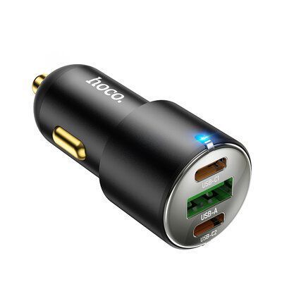 Автомобільний зарядний пристрій Hoco NZ6 PD45W 2Type-C+1USB Black 83618