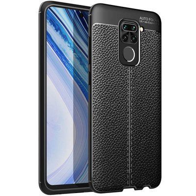Чехол Imkoz с имитацией кожи для Xiaomi Redmi Note 9 / Redmi 10X Черный 44470