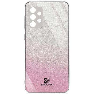 Чохол TPU+Glass Swarovski Full для Samsung Galaxy A52 / A52s Рожевий 56026