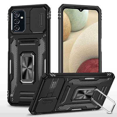 Противоударный чехол Camsh Army Ring для Samsung Galaxy M23 / M13 Черный / Black 68841