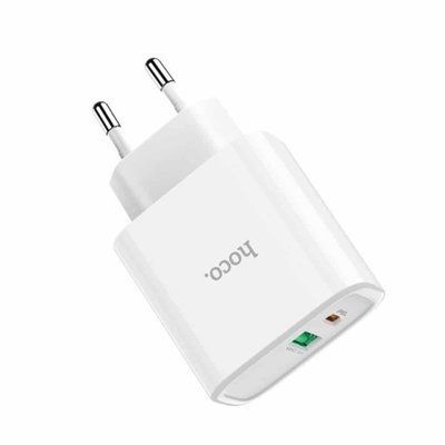 Мережевий зарядний пристрій Hoco C57A Speed PD + Quick Charge 3.0 Type C + USB White 36908