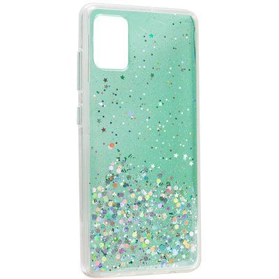 Чехол с блестками Shine Glitter для Samsung Galaxy A31 Прозрачный / Мятный 54394