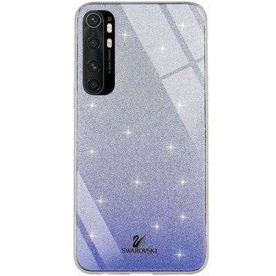 Чохол TPU+Glass з блискітками Swarovski для Xiaomi Mi Note 10 Lite Синій 45476