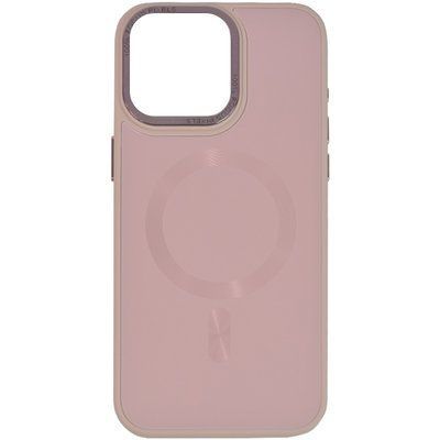 Чохол TPU+Glass Sapphire Midnight MagSafe для Iphone 15 Рожевий / Pink Sand 81223