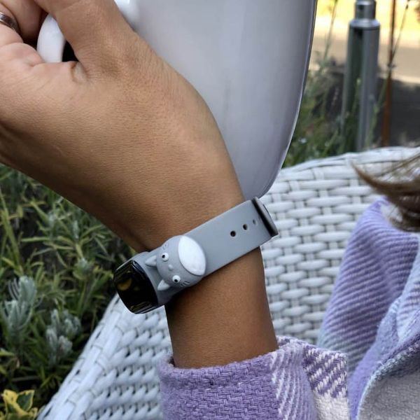 Ремешок Silicone Cartoon Face для Xiaomi Mi Band 5/6 Серый / Тоторо 52186