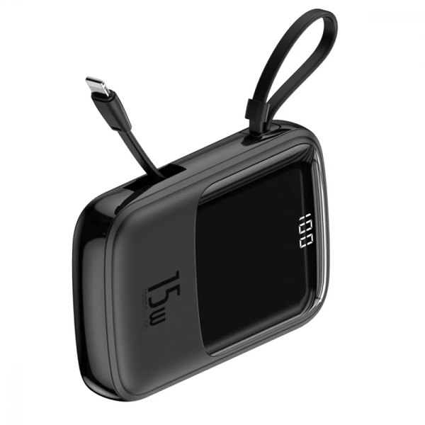 Внешний аккумулятор Baseus Q Pow Digital Display 3A 10000 mAh 15W With Lightning Cable Black 61033