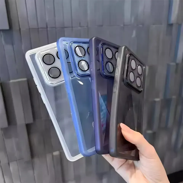 Чохол Stez із склом на камеру для Xiaomi Redmi Note 14 Pro 5G / 14 Pro+ / Poco X7 Прозорий / Фіолетовий