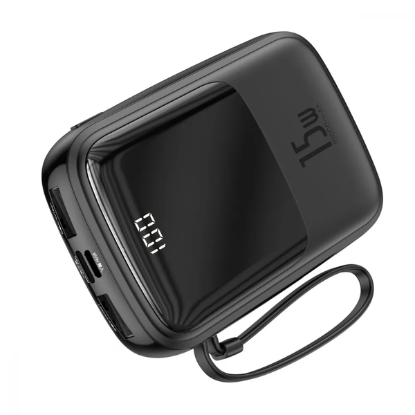 Внешний аккумулятор Baseus Q Pow Digital Display 3A 10000 mAh 15W With Lightning Cable Black 61033