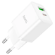 Мережевий зарядний пристрій HOCO N28 Founder PD20W+QC3.0 charger 1xUSB 1xType-C White 88457 3
